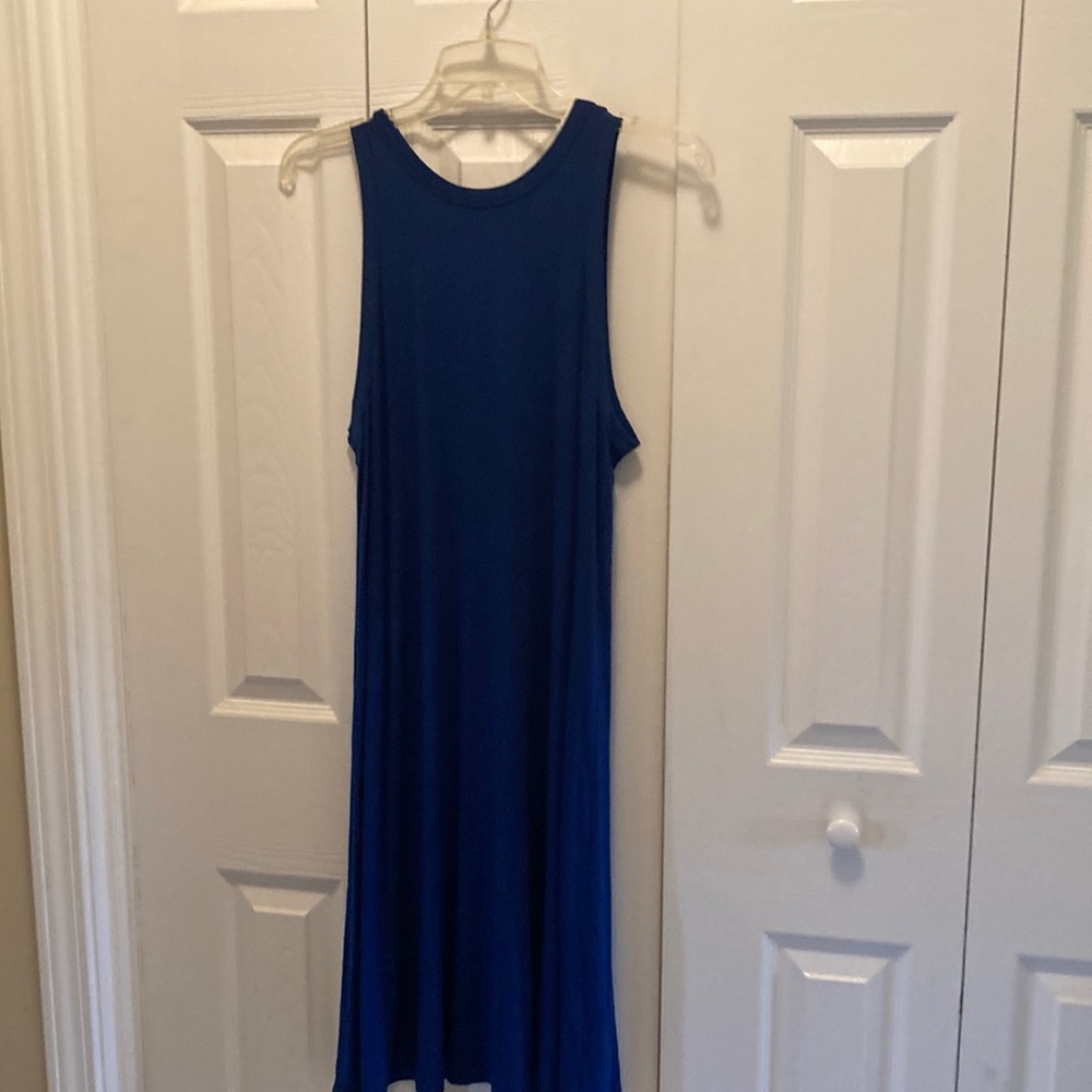 Blue sleeveless dress